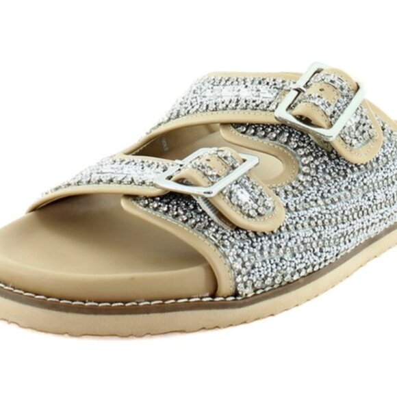 Steve Madden sz 9 beaded sandals silver - Picture 5 of 6